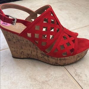 Orange/Red Wedge heels